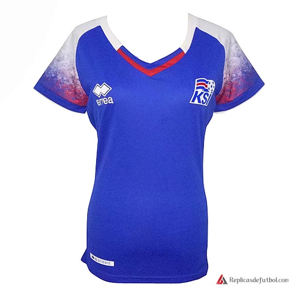 Camiseta Seleccion Islandia Primera equipación Mujer 2018 Azul